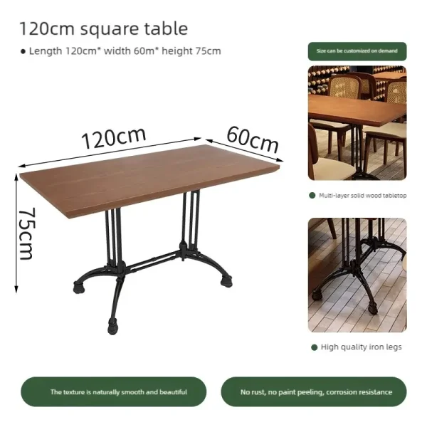 120cm restaurant rectangualr table dimensions