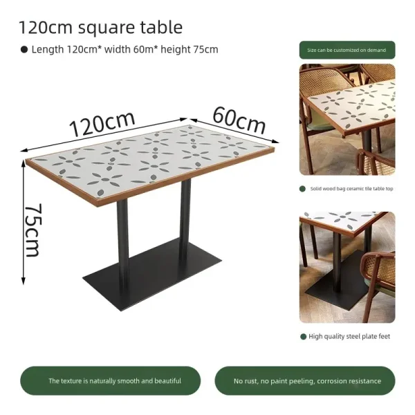 120cm restaurant rectangular table dimensions
