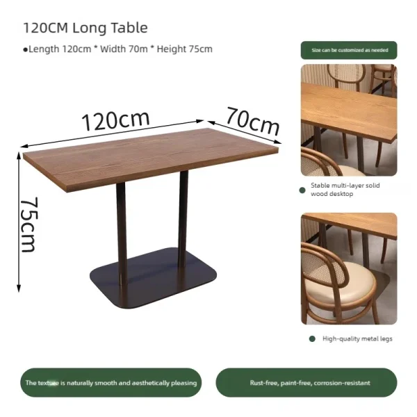 Wholesale Restaurant Tables and Chairs with Natural Wood and Rattan Backs