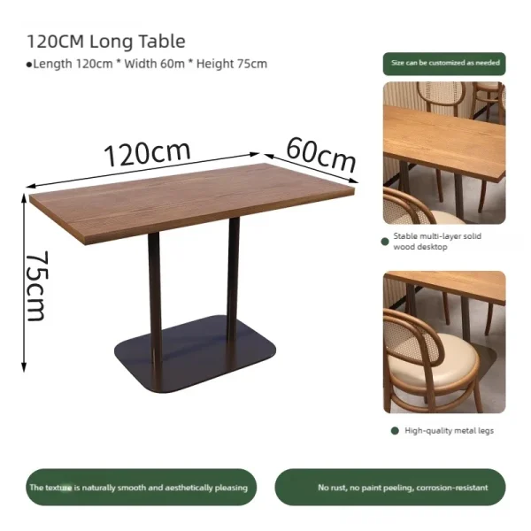 Wholesale Restaurant Tables and Chairs with Natural Wood and Rattan Backs