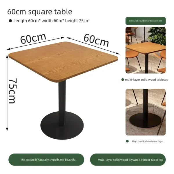 60cm restaurant square table dimensions