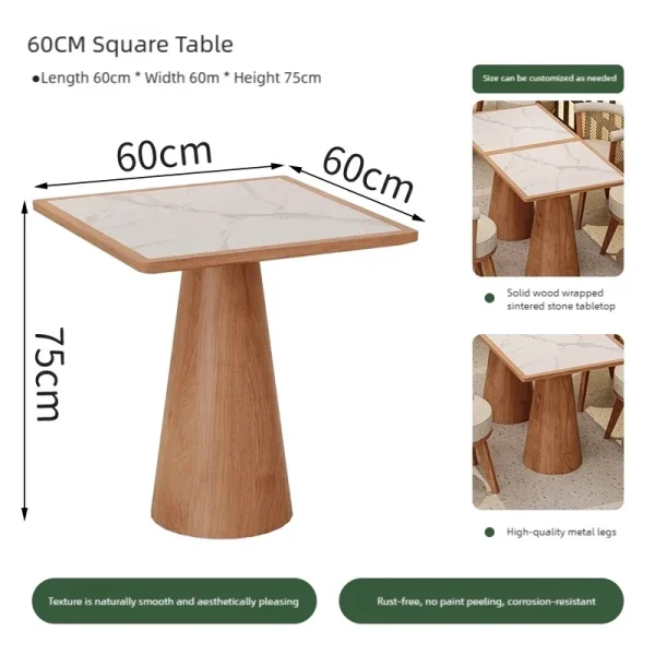60cm square table