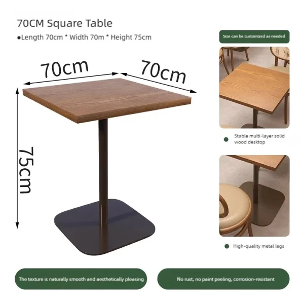 Wholesale Restaurant Tables and Chairs with Natural Wood and Rattan Backs