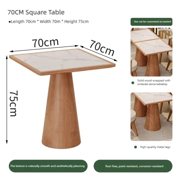 70cm square table