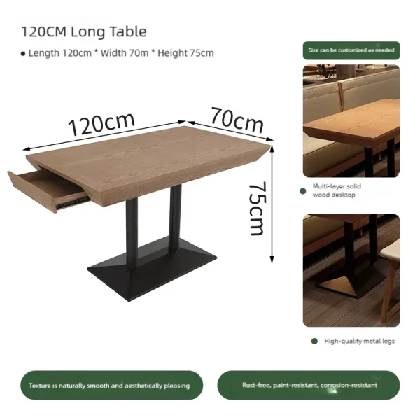 Wholesale Solid Wood Restaurant Table and Chair Sets with Integrated Storage Drawers