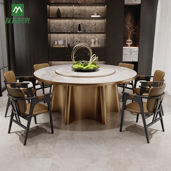 Conjunto de mesa de jantar redonda de hotel (1)