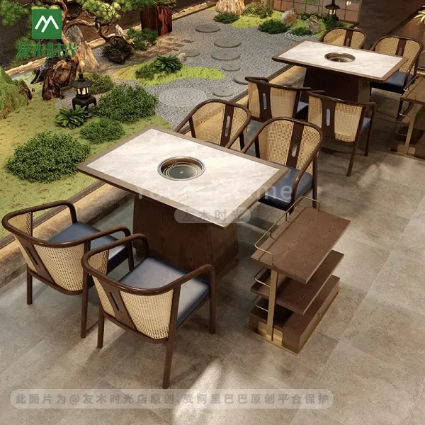 Wholesale hot pot restaurant tables and chairs (2)