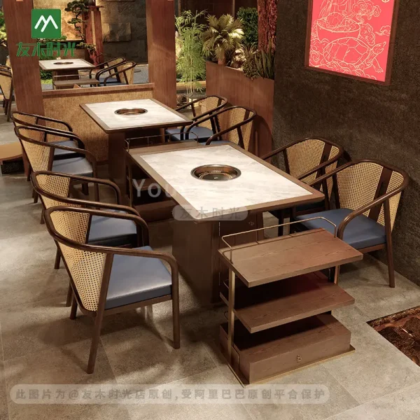 Wholesale hot pot restaurant tables and chairs (3)