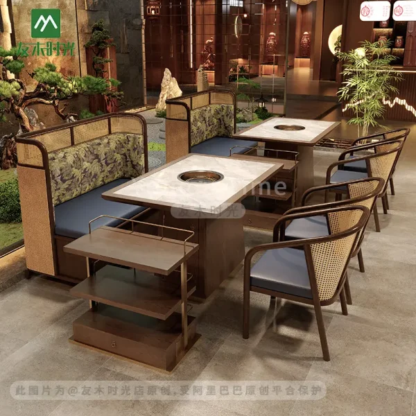 Wholesale hot pot restaurant tables and chairs (4)