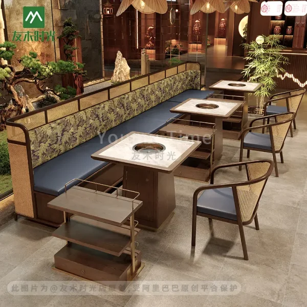 Wholesale hot pot restaurant tables and chairs (5)