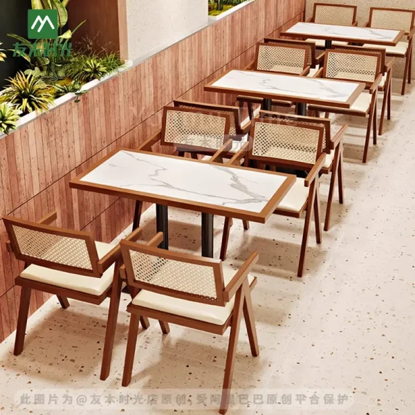 commercial restaurant table and chair set (2)
