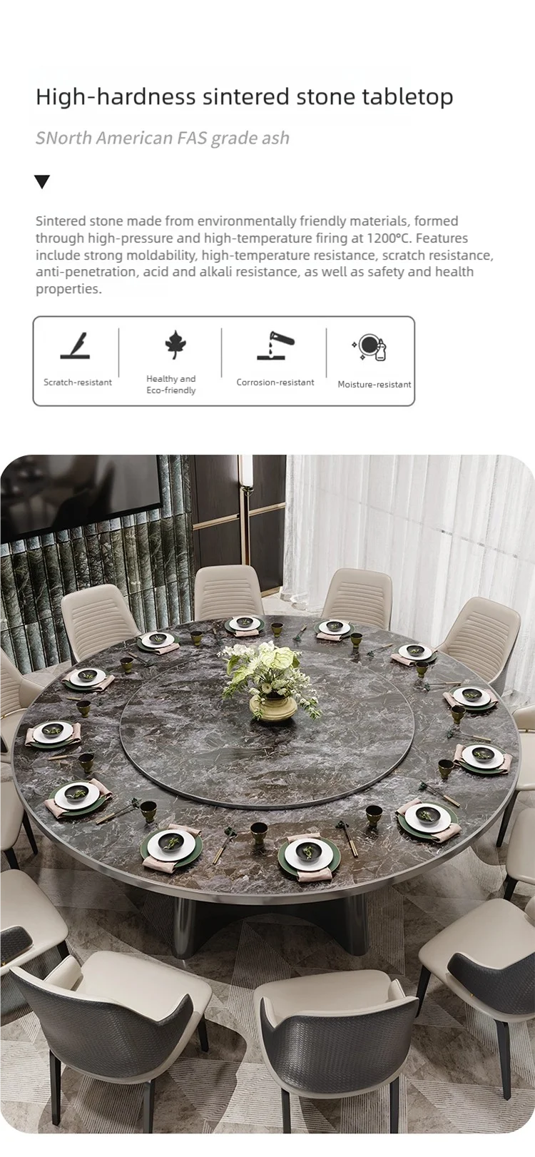 details of banquet electric round table set (2)