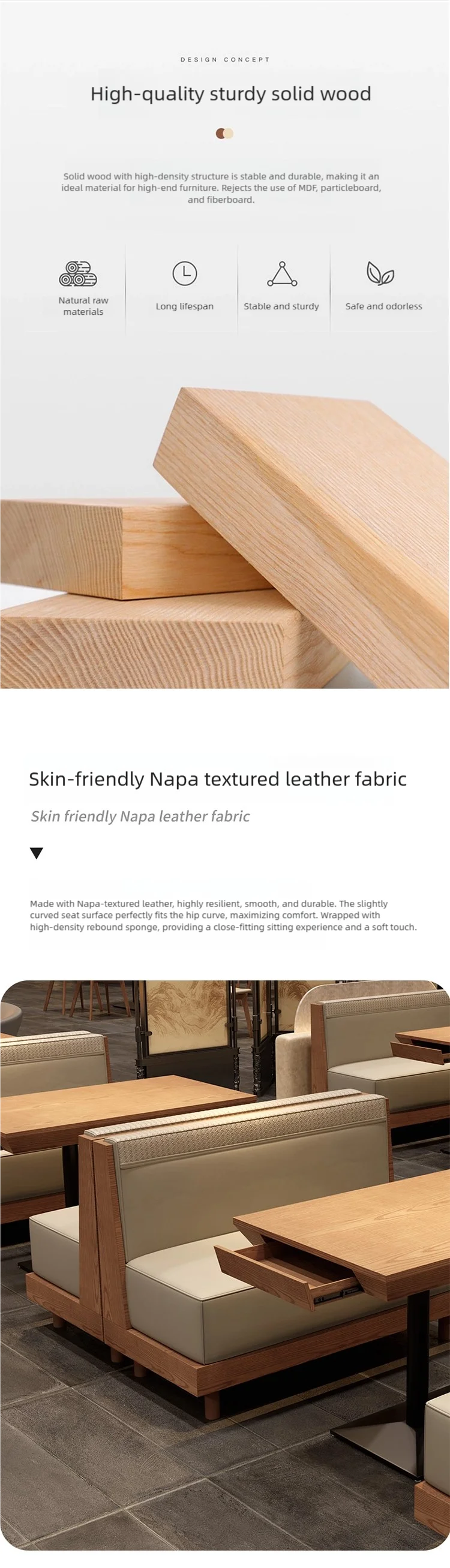 details of restaurant table and chair set (3)