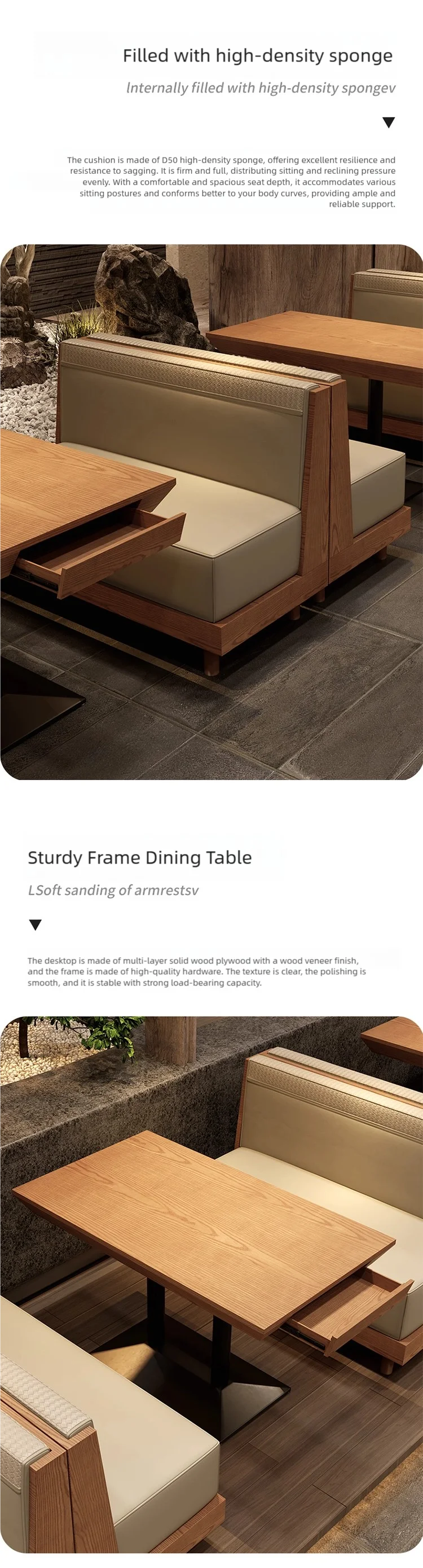 details of restaurant table and chair set (4)