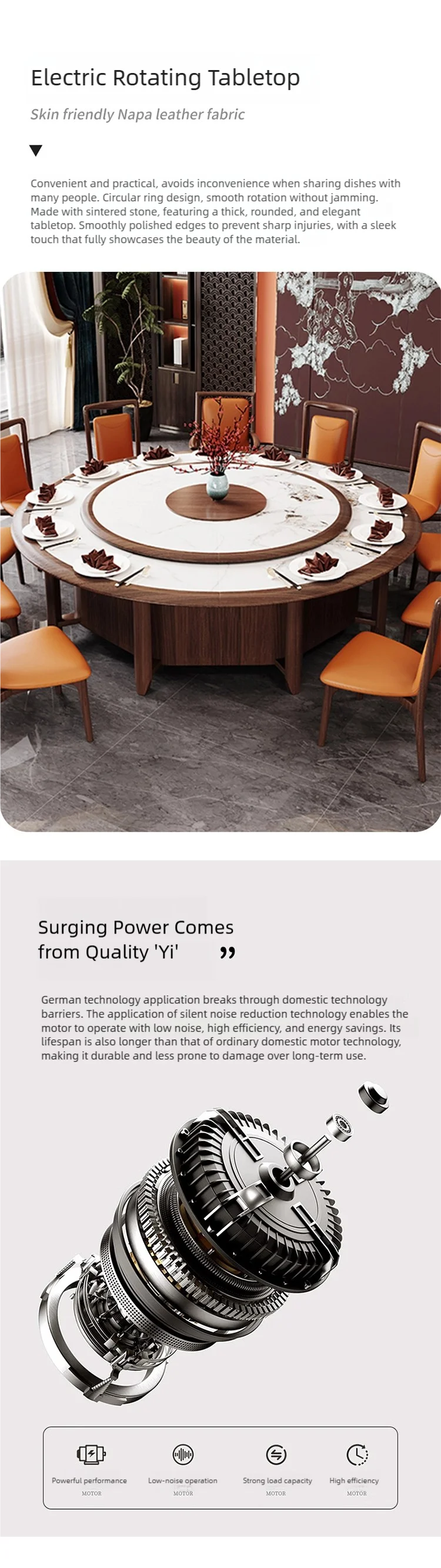hotel large round dining table set details (3)