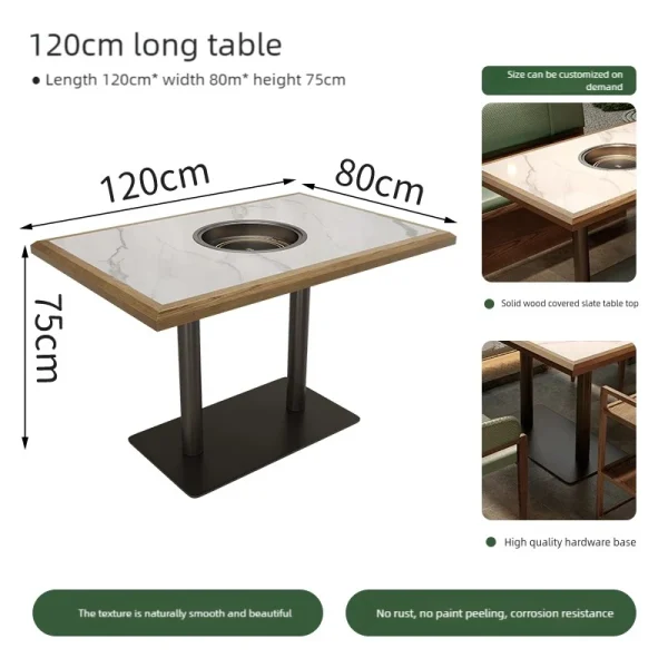 rectangular hot pot table​ dimensions