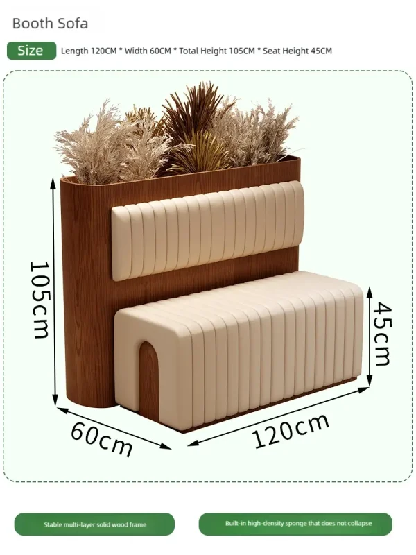restaurant booth sofa dimensions