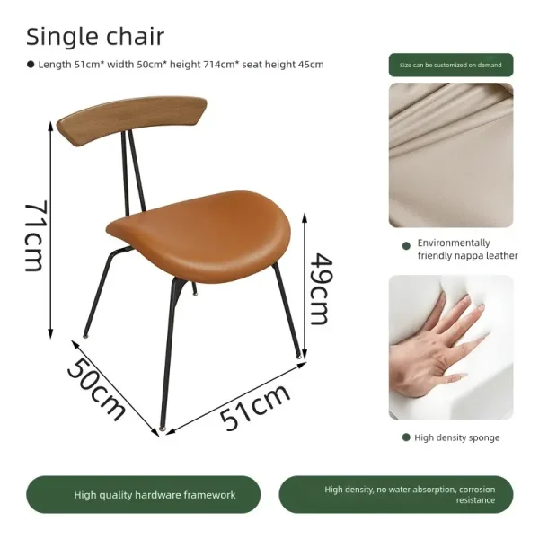 restaurant singgle chair dimensions