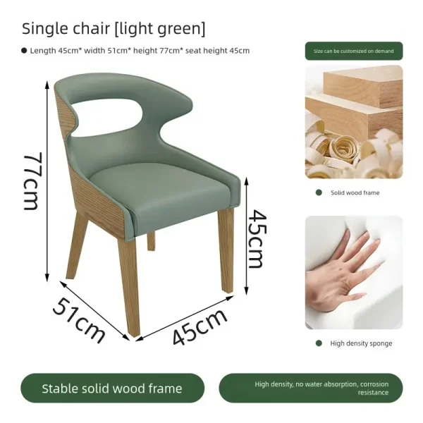 restaurant single chair dimension