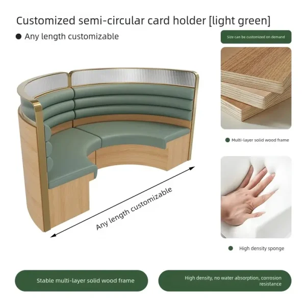 semi-circular restaurant booth dimensions