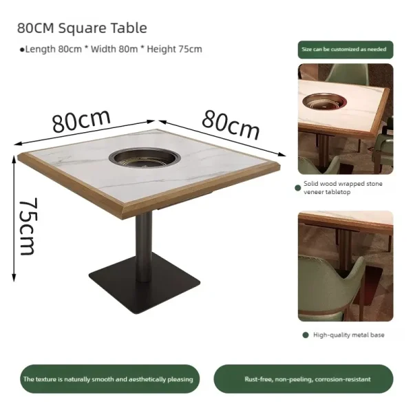 Commercial Hot Pot Restaurant Furniture Wholesale – Built-in Induction Hot Pot Tables, Comfortable Chairs & Booth Sofas - Image 11