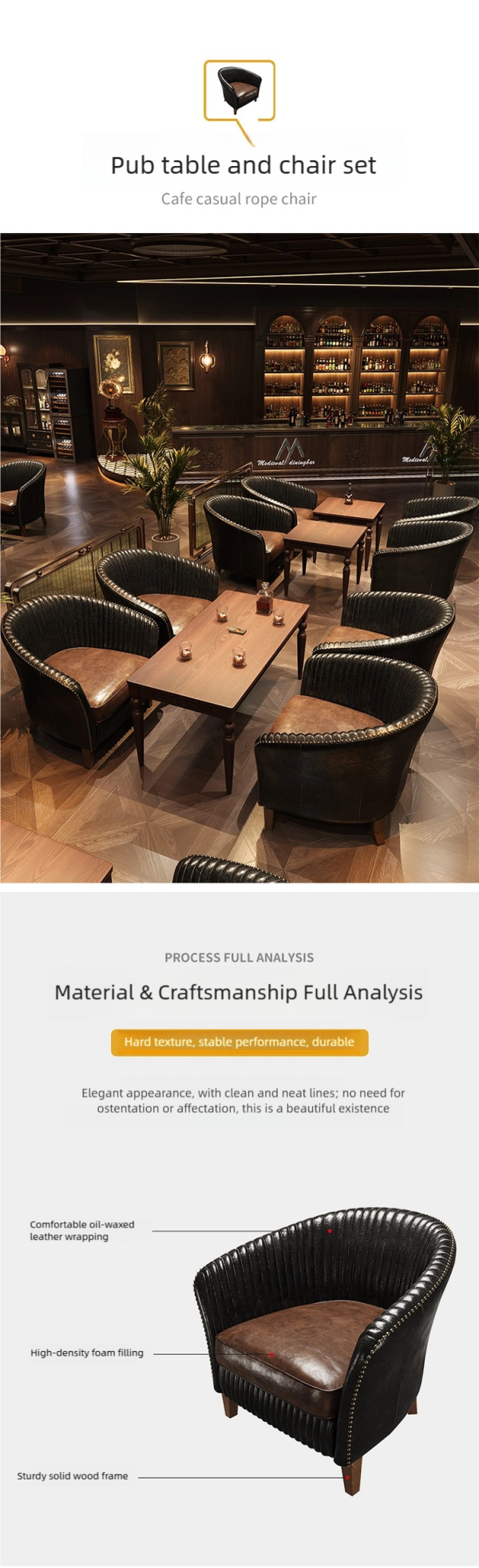 Wholesale Vintage Pub Table and Chair Sets, Bulk Pub Furniture for Sale