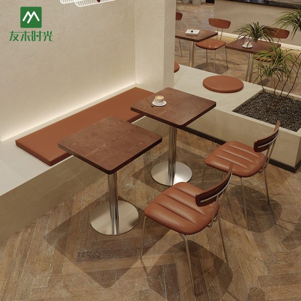 Wholesale Coffee Shop Furniture, Metal Dining Table and Chair Sets