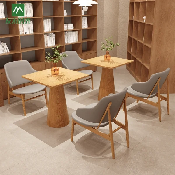 Wholesale Library Furniture – Customizable Semi-circular Booth Sofas and Tables and Chairs Available