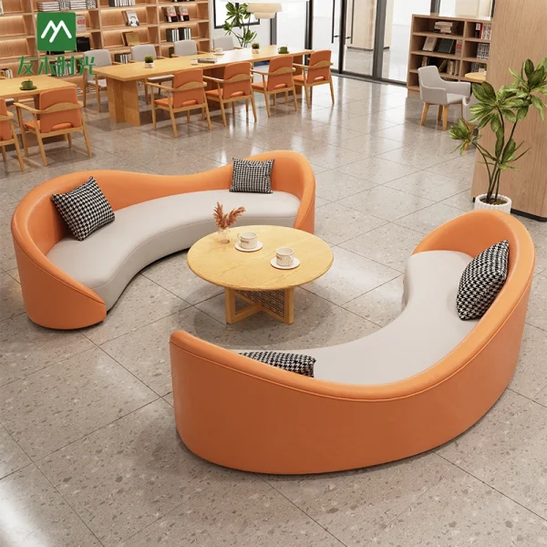 Wholesale Modern S-Shape Curved Sofa Set for Library, Bookstore