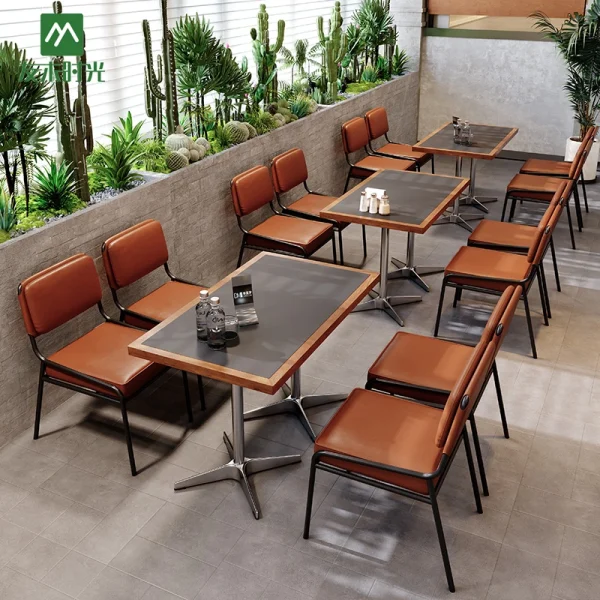 Wholesale Modern Leather & Metal Cafe and Restaurant Table & Chair Sets