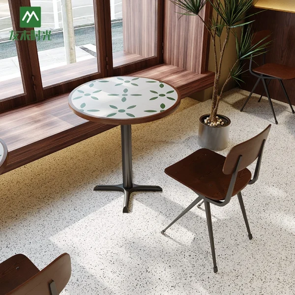 Wholesale Customizable Patterned Cafe Table and Chair Set 122-3 – Minimalist and Easy to Lay Out