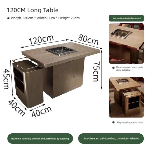 Wholesale Hot Pot & BBQ Table and Chair Set, with Built-in Induction Cooker