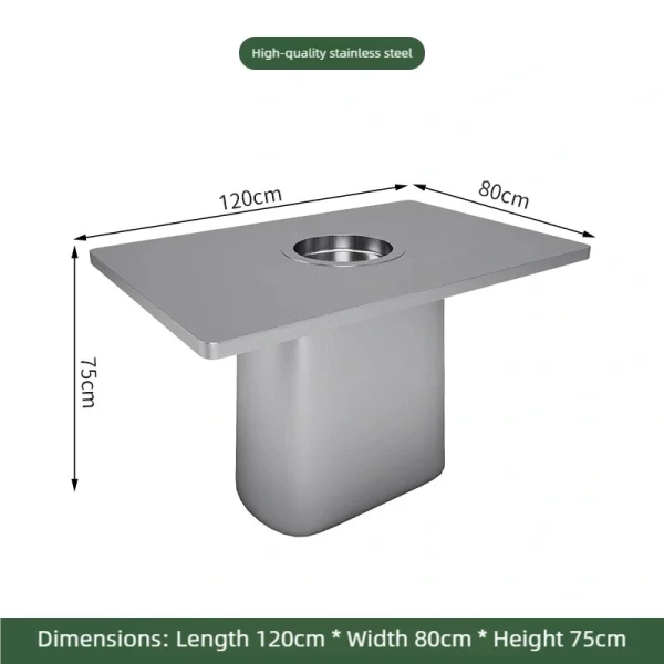 Wholesale Industrial-style Themed Stainless Steel Hot Pot Restaurant Table and Chair Sets