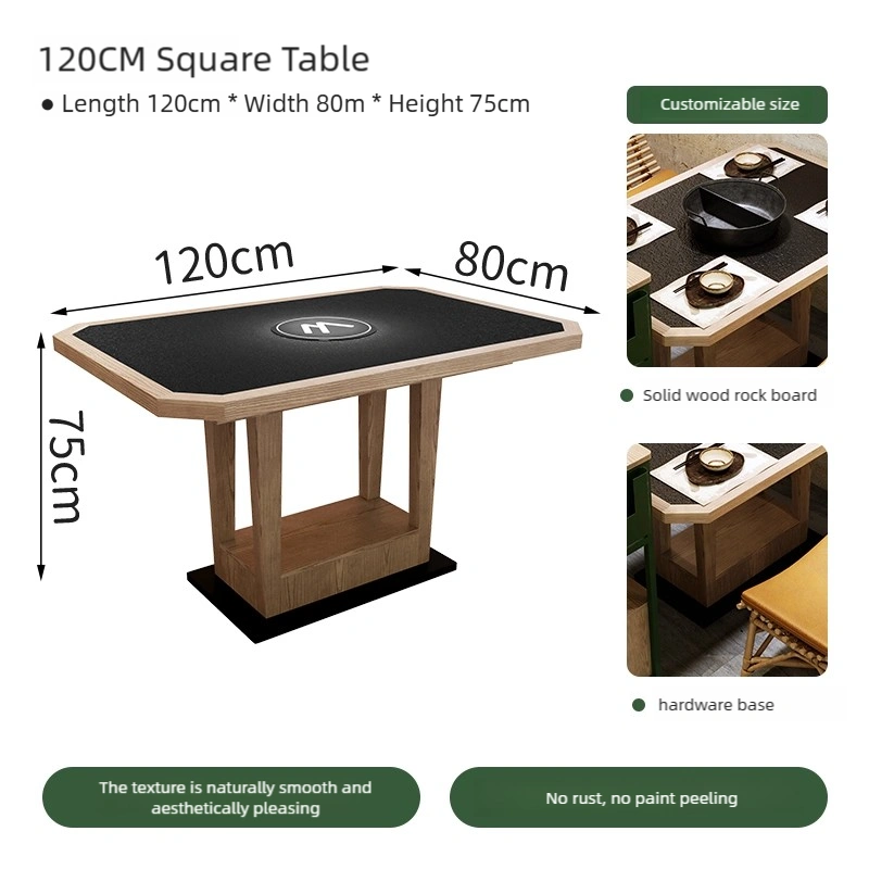 Wholesale Hot Pot Restaurant Furniture Sets – Hot Pot Table, Booth Sofa, Chair, and Vegetable Rack – Bild 11