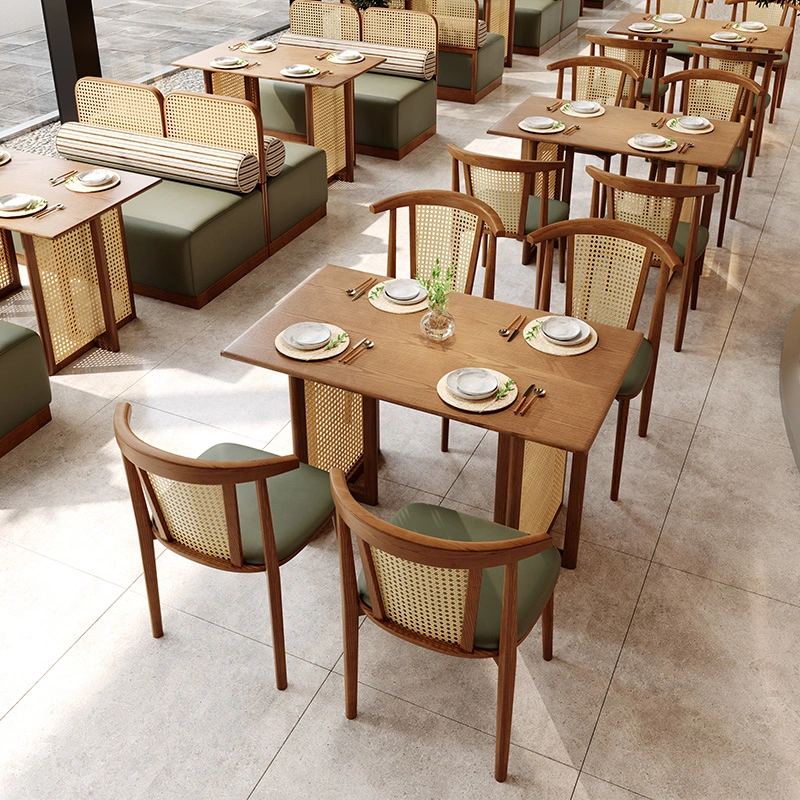 Wholesale Southeast Asian style woven rattan and solid wood dining chairs - solid wood frame structure, sturdy and durable. - 画像 (5)