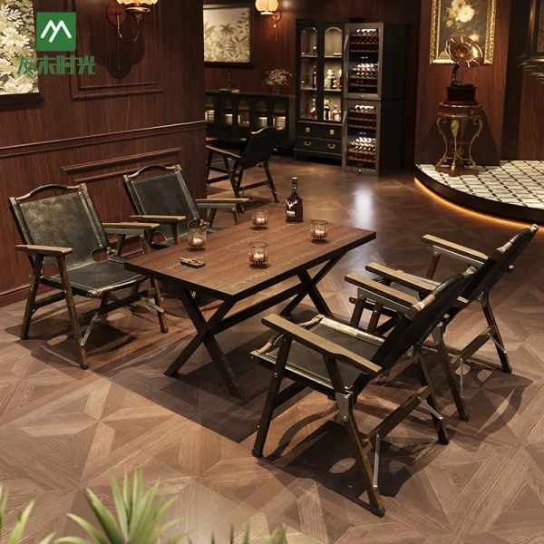 Wholesale Vintage Pub and Cafe Tables and Chairs – Foldable Design, Easy to Store, and Saves Space