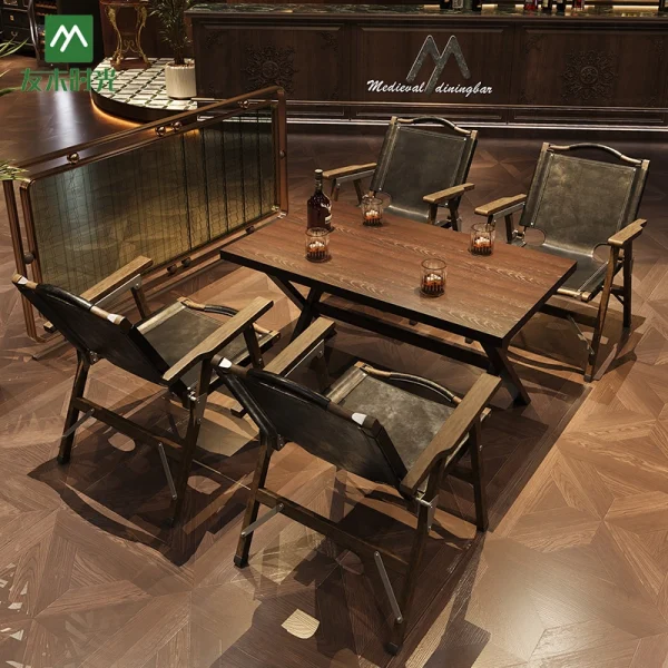 Wholesale Vintage Pub and Cafe Tables and Chairs – Foldable Design, Easy to Store, and Saves Space