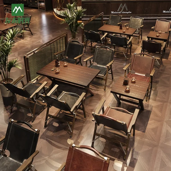 Wholesale Vintage Pub and Cafe Tables and Chairs – Foldable Design, Easy to Store, and Saves Space