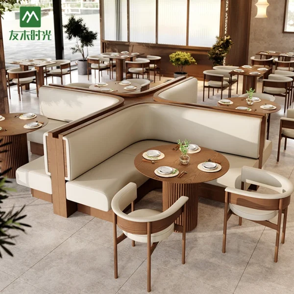 Bulk Restaurant Furniture Supply - Novel Booth, Table and Chair Sets; Customizable for Commercial Project