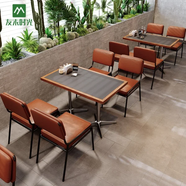 Wholesale Modern Leather & Metal Cafe and Restaurant Table & Chair Sets