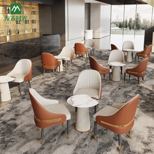 Wholesale Lobby Furniture – Hotel Lobby Luxury Table and Chair Sets, Sintered Stone Dining Tables