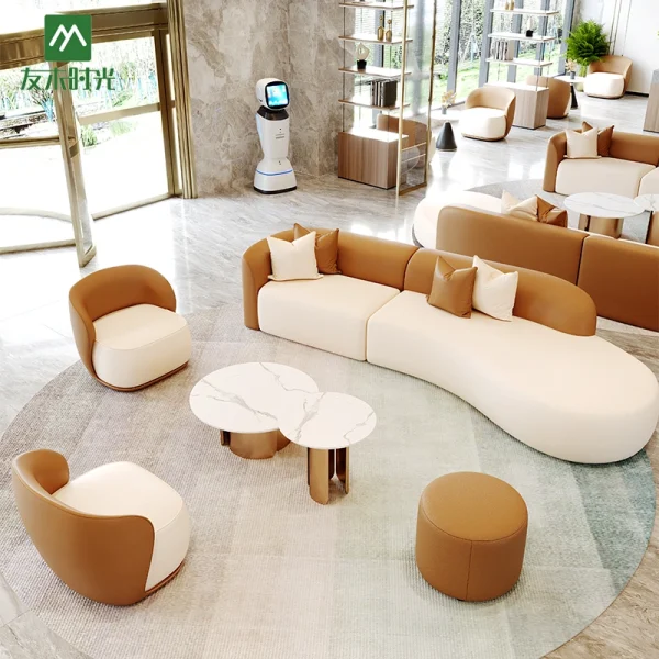 Wholesale High-end Hotel Lobby Furniture Supplier, Including Sofas, Tables, and Chairs for Commercial and Leisure Areas.