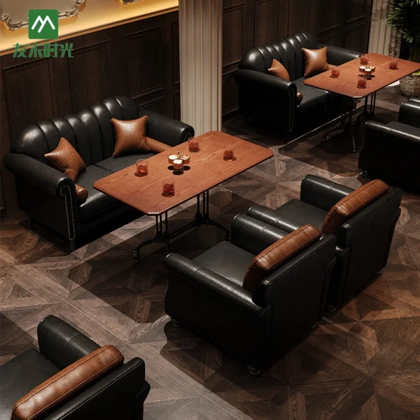 Bar, Pub, Tavern Booth Sofa, Table, and Chair Sets - Classic Vintage Pub Furniture Manufacturer