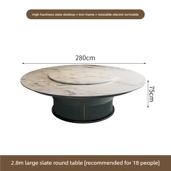 Wholesale High-end Hotel Electric Round Banquet Tables with Rotating Turntables and Matching Chairs