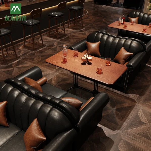 Bar, Pub, Tavern Booth Sofa, Table, and Chair Sets - Classic Vintage Pub Furniture Manufacturer