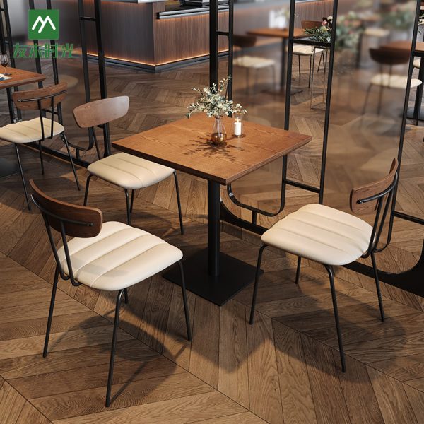 Bulk Coffee Shop Furniture Wholesale Simple and Retro Style – Restaurant Table and Chair Sets Manufacturer
