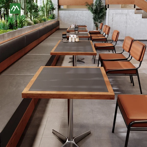 Heavyweight Modern Restaurant Table, Chair, and Booth Set – Accent Back Booth Set with Matching Dining Tables