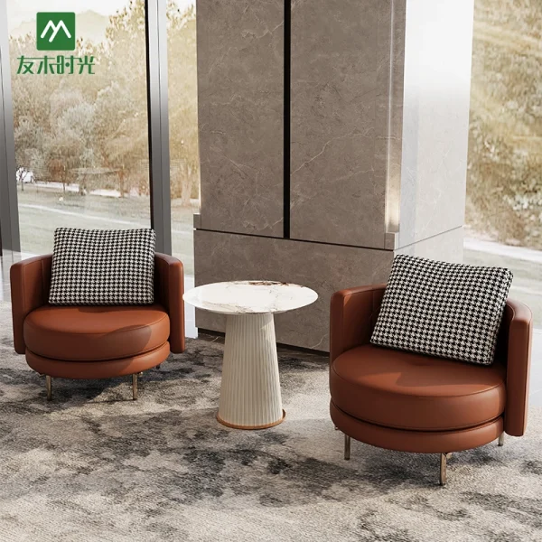 Factory Supply Commercial Lobby Furniture – Semi-Circular Sofas, Chairs, and Coffee Tables