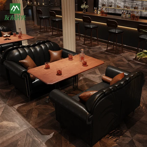 Bar, Pub, Tavern Booth Sofa, Table, and Chair Sets - Classic Vintage Pub Furniture Manufacturer