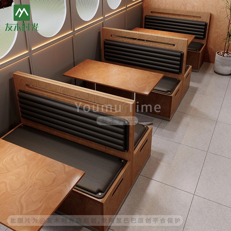 Industrial-style Commercial-grade Wood-grain Restaurant and Cafe Furniture Sets - Image 4